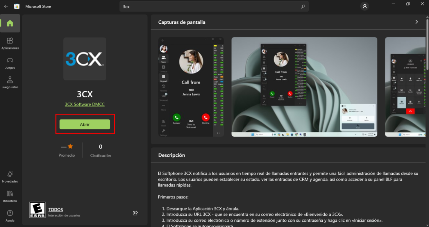 ¿Cómo instalar Softphone de 3cx V20 en Windows?